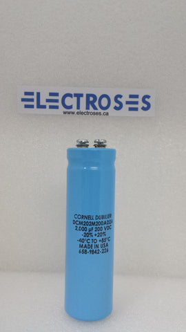 capacitor 2000uF 200VDC cornell dubilier DCM202M200AD2A