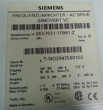 6se7021-1fb61-z Siemens simovert vc