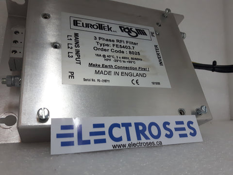 Eurotek FE5403.7 3 phase RFI Filter 8025